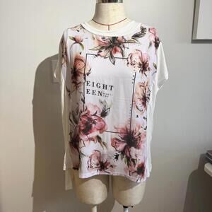 Abercrombie & Fitch T-Shirt Women's M Eighteen Ninety Two Floral Oversized Tunic